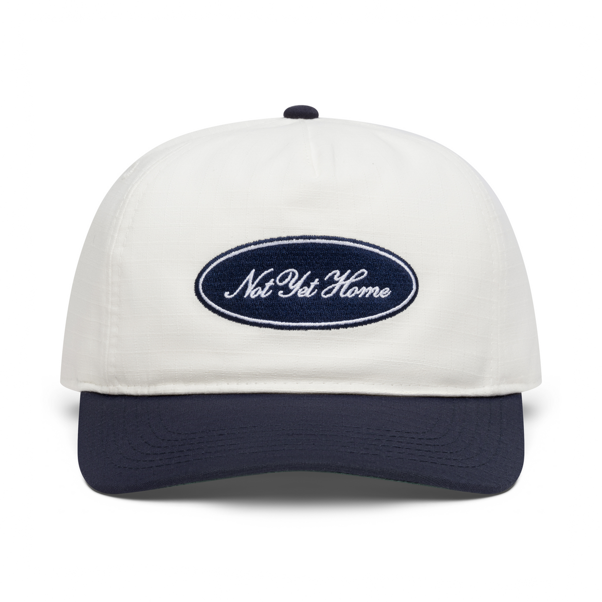 OVAL LOGO' RIPSTOP CAP - WHITE & NAVY – NOT YET HOME