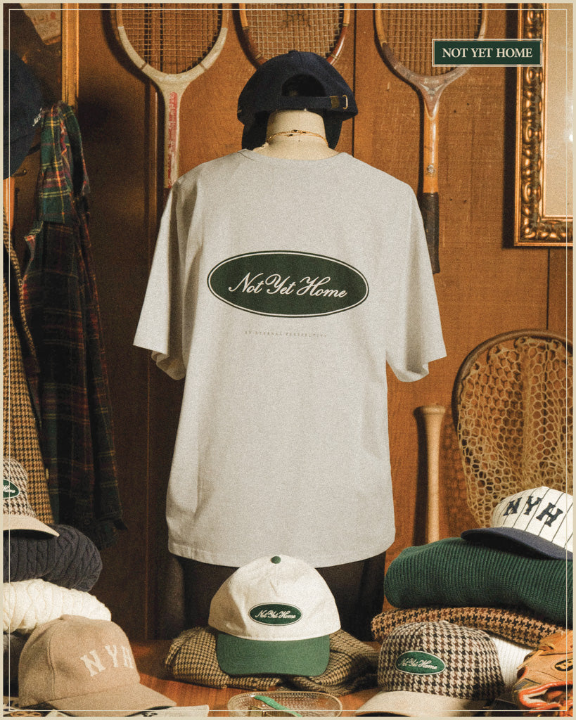 OVAL LOGO TEE HEATHER & GREEN