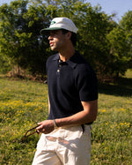 Load image into Gallery viewer, CROSS KNIT POLO NAVY
