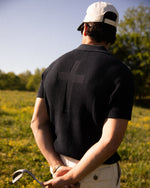 Load image into Gallery viewer, CROSS KNIT POLO NAVY
