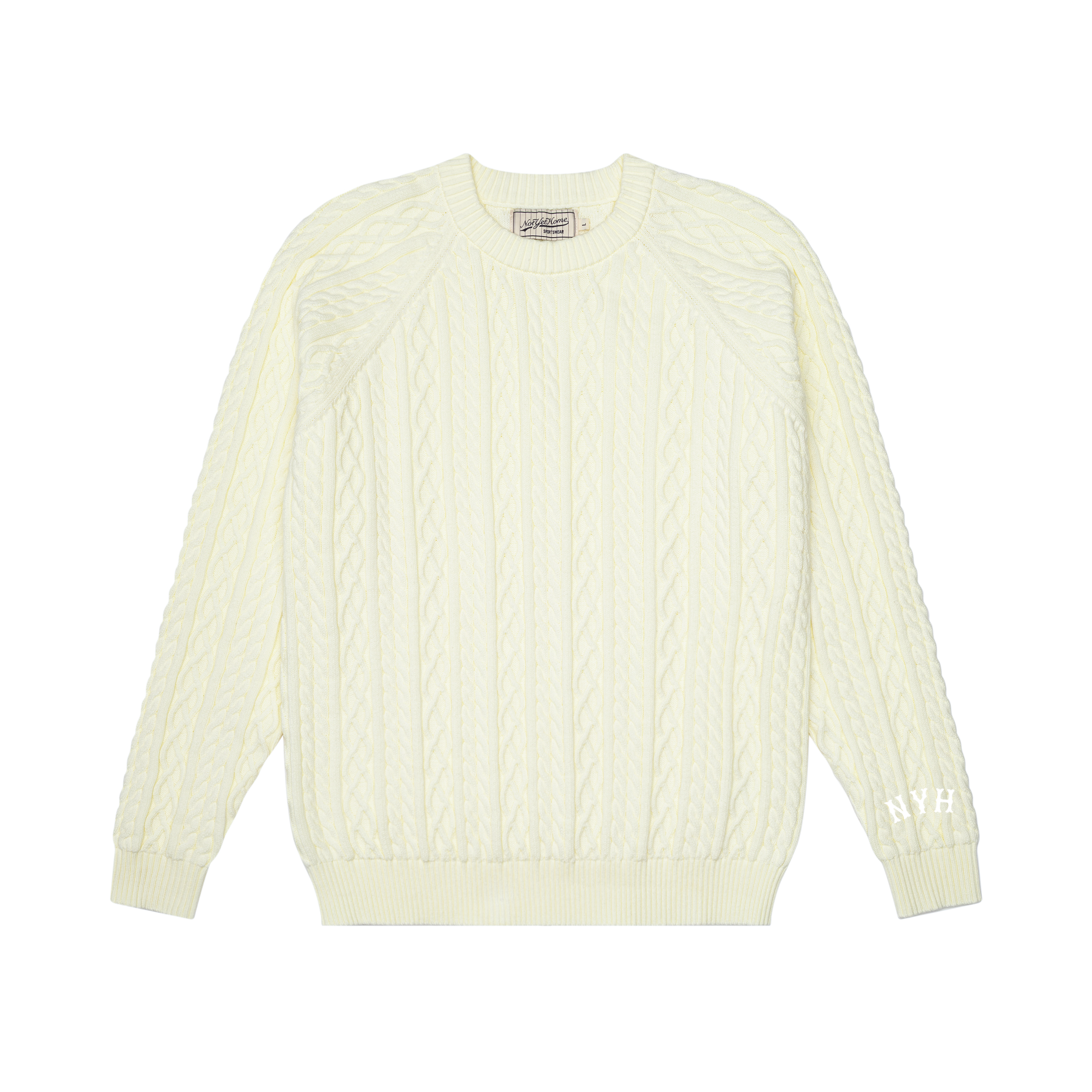 CROSS CABLE KNIT SWEATER OFF-WHITE