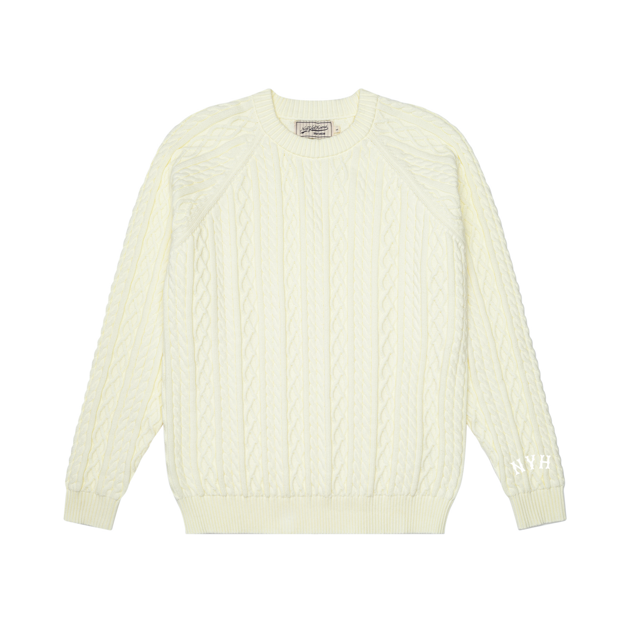 CROSS CABLE KNIT SWEATER OFF-WHITE