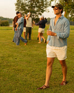 Load image into Gallery viewer, LINEN SHORTS - OFF-WHITE
