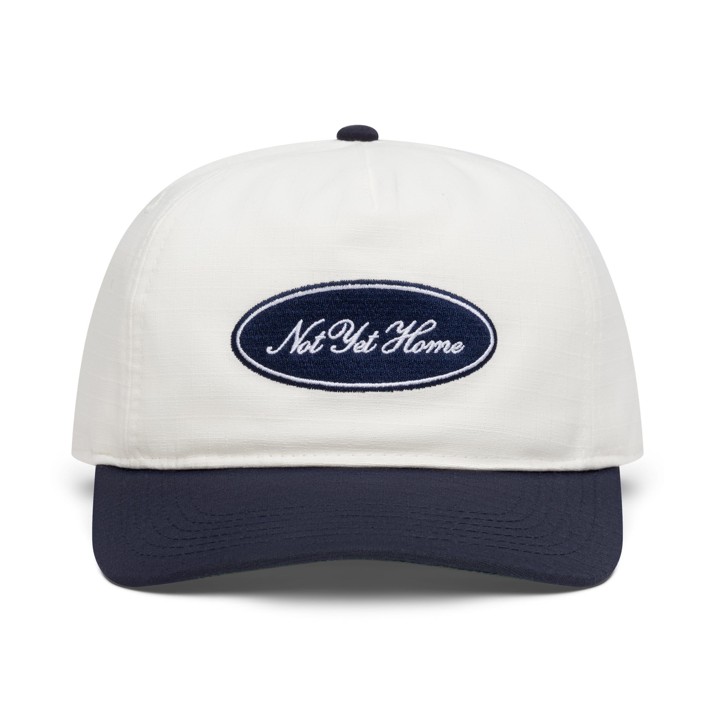 'OVAL LOGO' RIPSTOP CAP - WHITE & NAVY