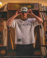 Load image into Gallery viewer, PINSTRIPE CAP - OFF-WHITE &amp; SIGNATURE GREEN
