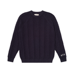 Load image into Gallery viewer, CROSS CABLE KNIT SWEATER NAVY
