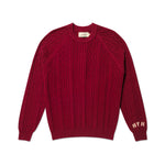 Load image into Gallery viewer, CROSS CABLE KNIT SWEATER WINE RED
