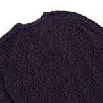 Load image into Gallery viewer, CROSS CABLE KNIT SWEATER NAVY

