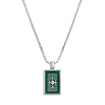 Load image into Gallery viewer, CROSS NECKLACE - ONYX &amp; SILVER
