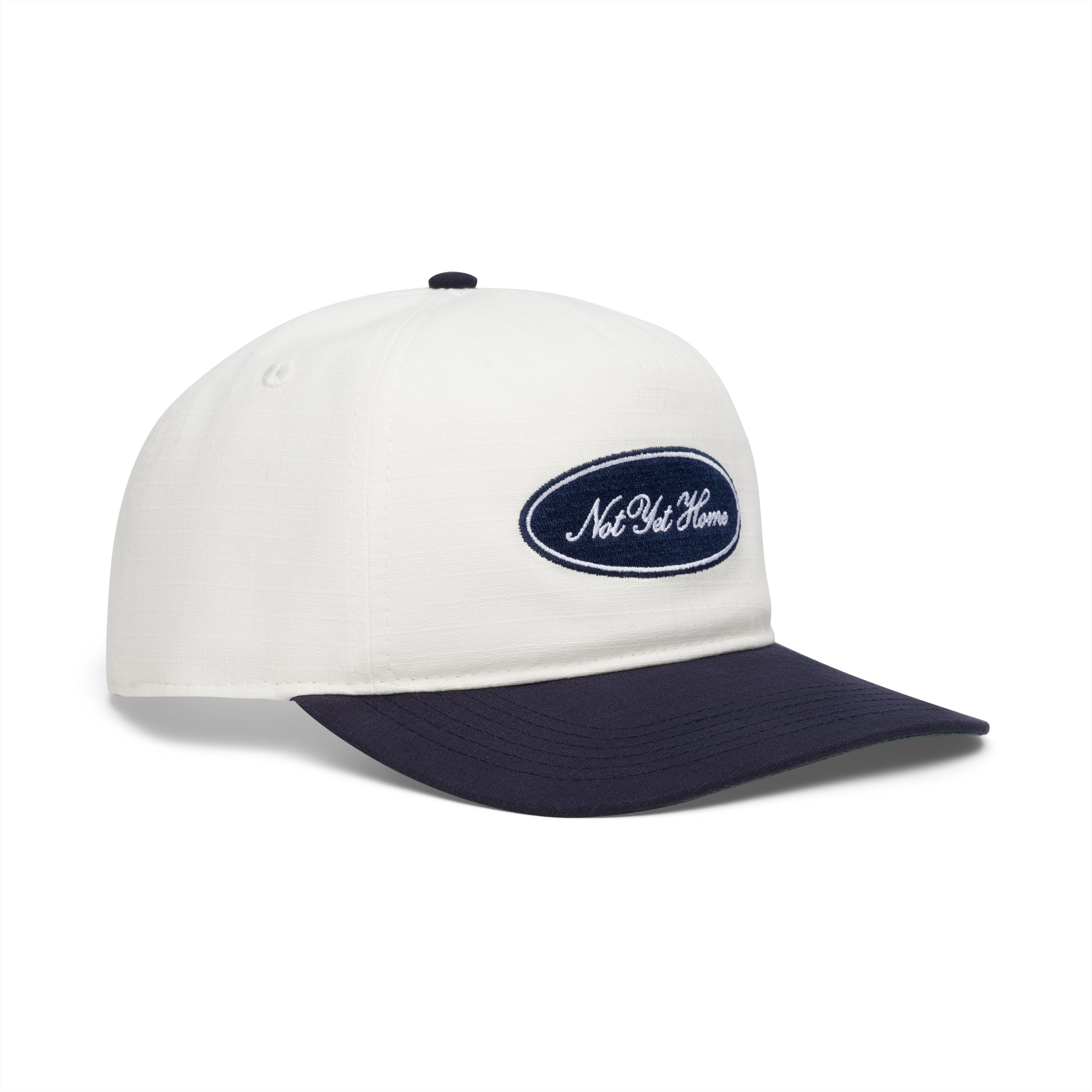 'OVAL LOGO' RIPSTOP CAP - WHITE & NAVY