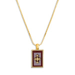 Load image into Gallery viewer, CROSS NECKLACE BLOOD RED &amp; GOLD
