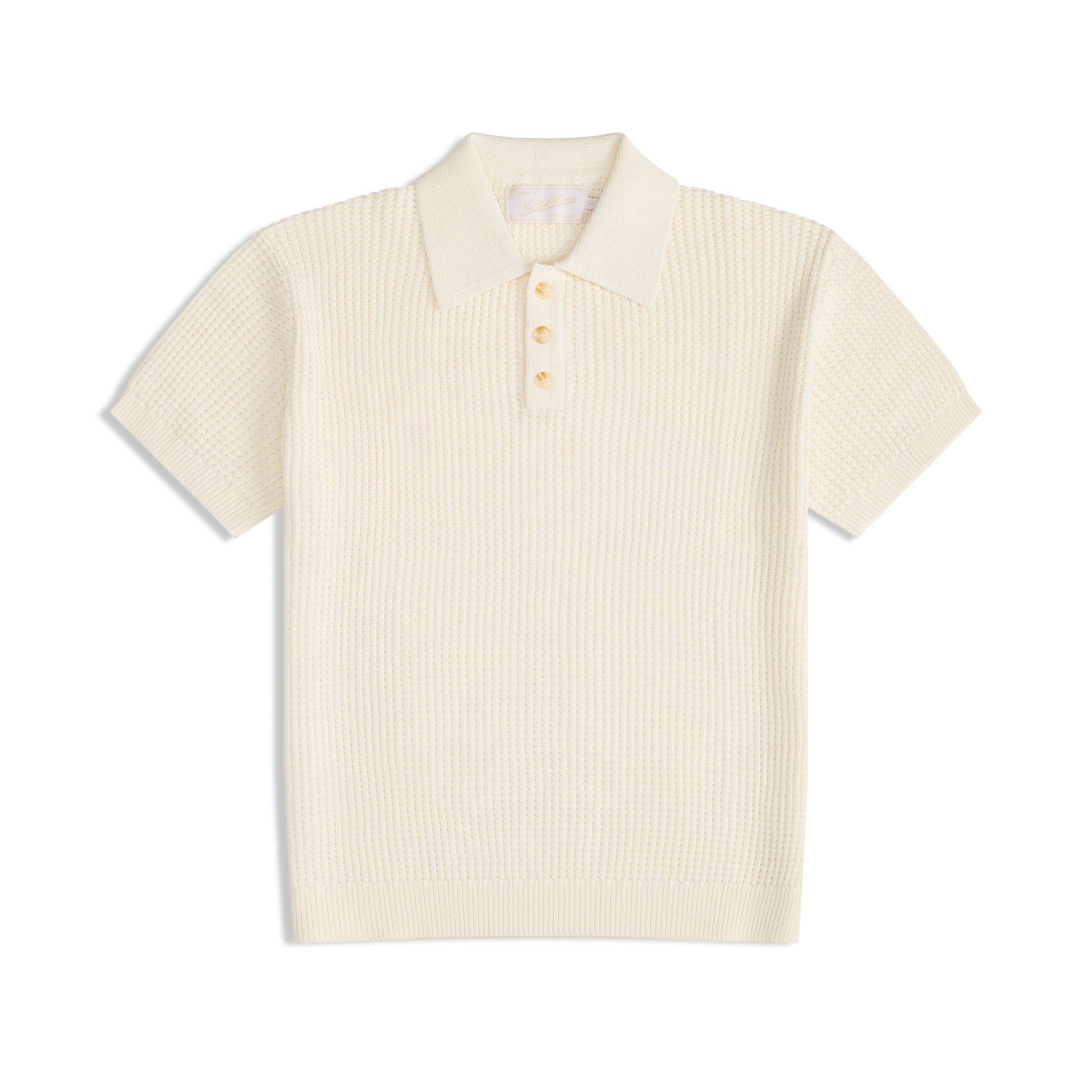 CROSS KNIT POLO OFF-WHITE