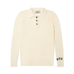 Load image into Gallery viewer, LS CROSS KNIT POLO OFF-WHITE
