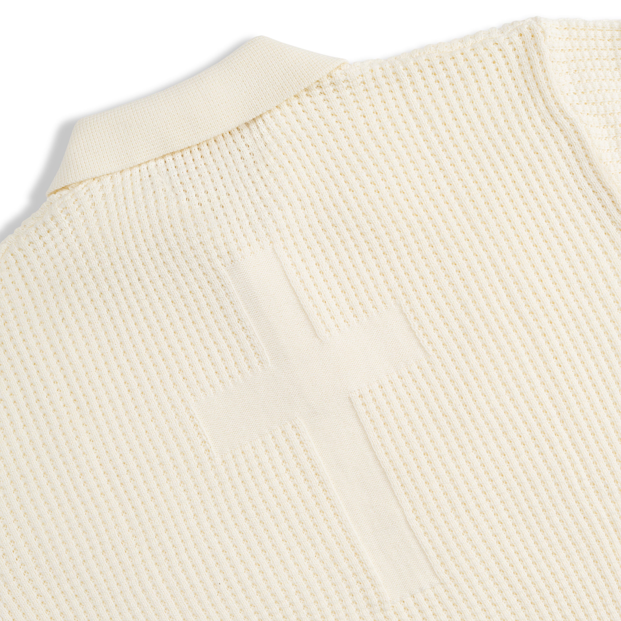 CROSS KNIT POLO OFF-WHITE