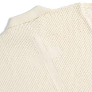 CROSS KNIT POLO OFF-WHITE
