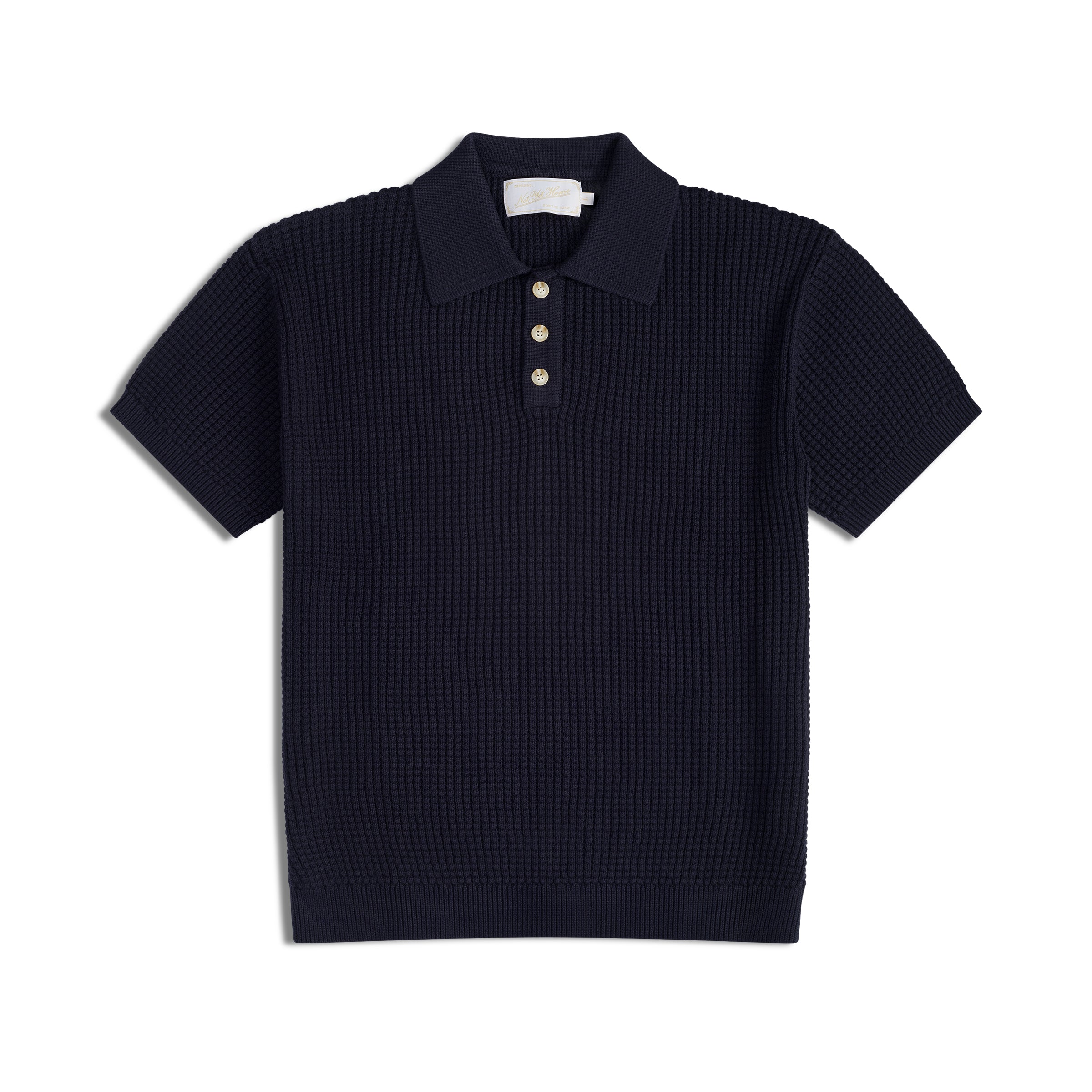 CROSS KNIT POLO NAVY