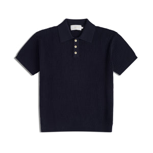 CROSS KNIT POLO NAVY
