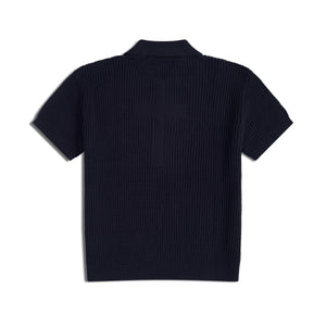 CROSS KNIT POLO NAVY