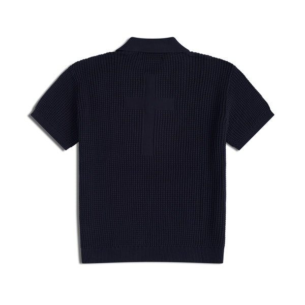 【本日限り価格】ANEW KNIT POLO SHIRT サイズL CROSS KNIT POLO NAVY – NOT YET HOME