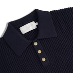 Load image into Gallery viewer, CROSS KNIT POLO NAVY
