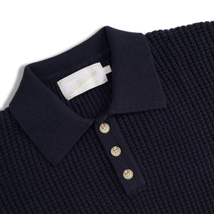 CROSS KNIT POLO NAVY