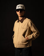 Load image into Gallery viewer, 'JESUS DID THE WORK' JACKET - TAN
