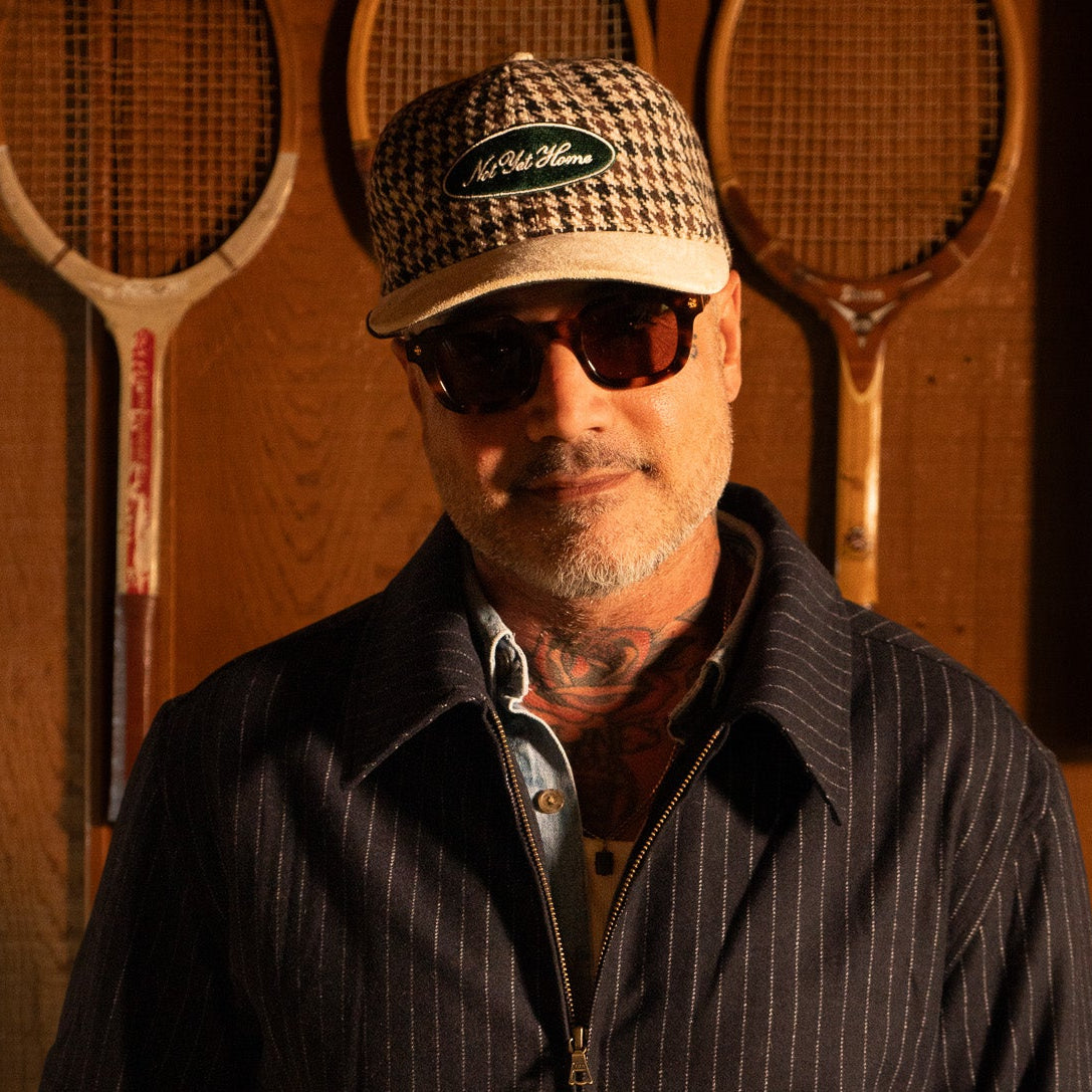 'OVAL LOGO' WOOL HOUNDSTOOTH CAP