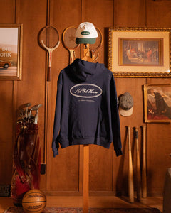 'OVAL LOGO' HOODIE NAVY