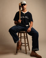 Load image into Gallery viewer, CHILD OF GOD KNIT JERSEY - 'NAVY'
