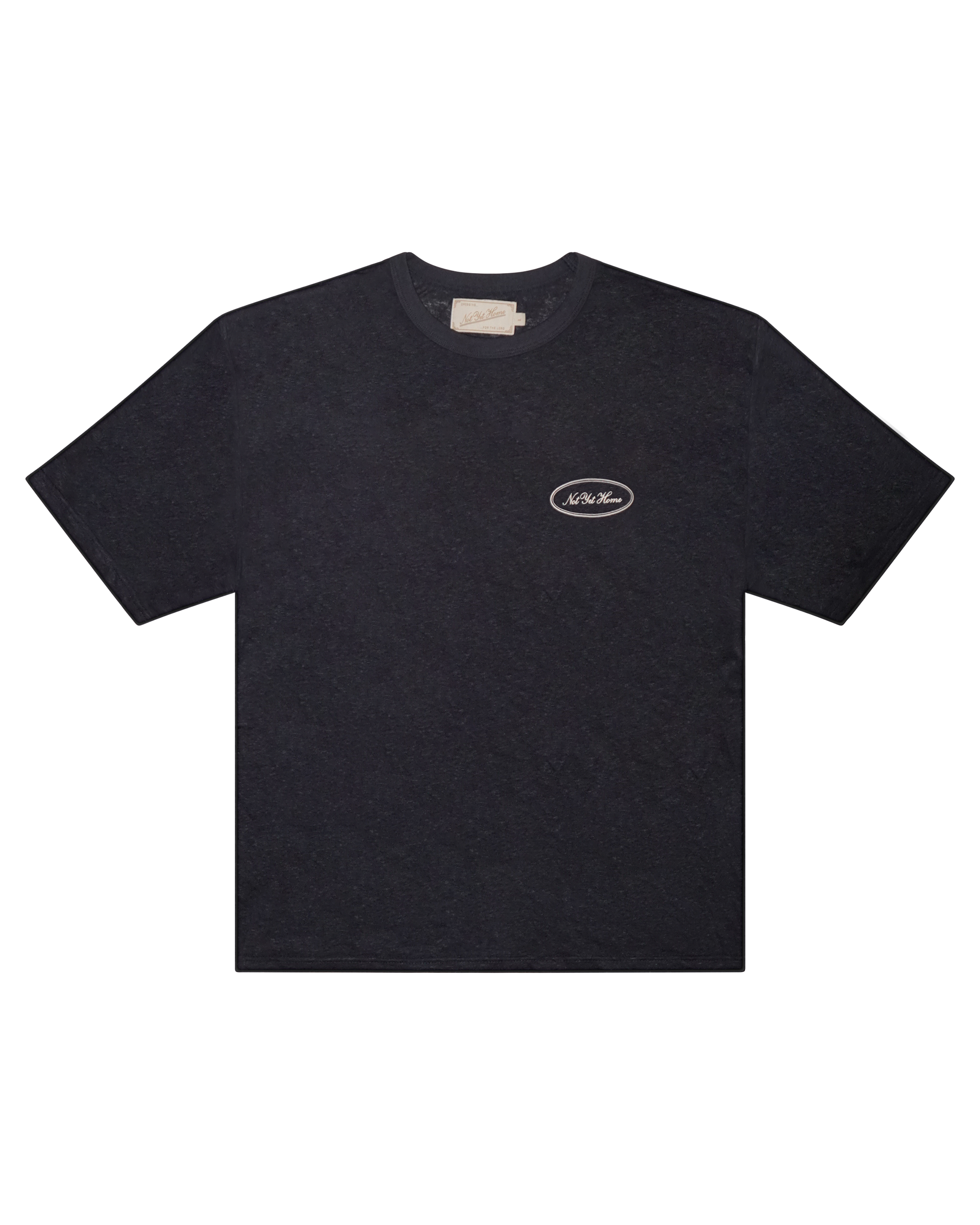 LINEN OVAL LOGO TEE NAVY