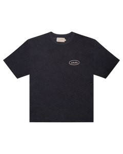 LINEN OVAL LOGO TEE NAVY