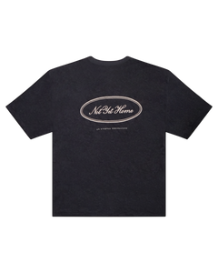 LINEN OVAL LOGO TEE NAVY