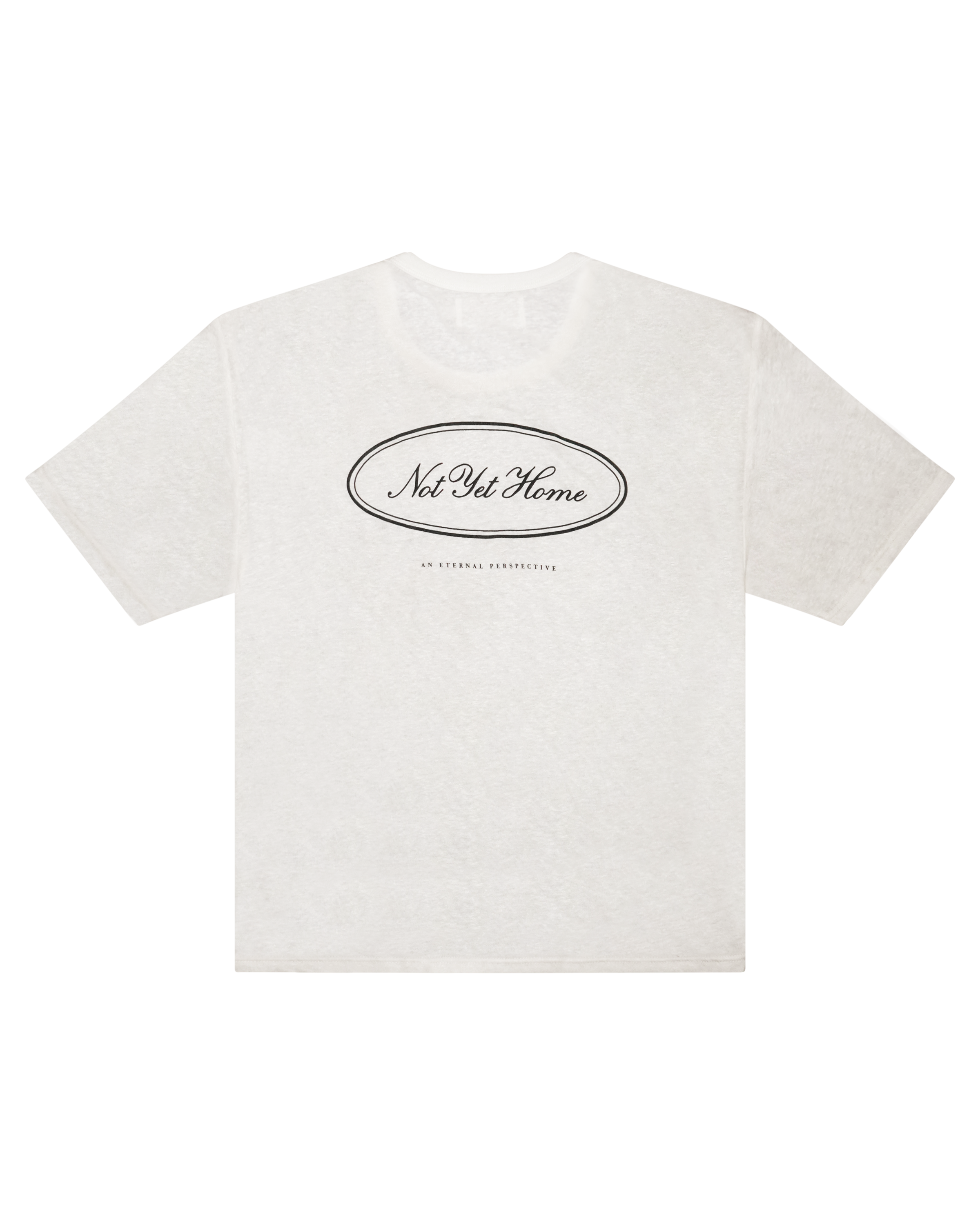 LINEN OVAL LOGO TEE OFF-WHITE