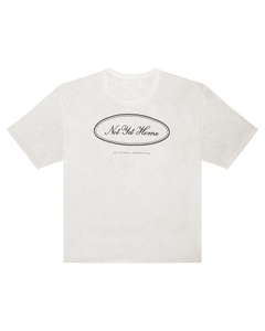 LINEN OVAL LOGO TEE OFF-WHITE