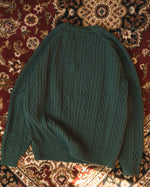 Load image into Gallery viewer, CROSS CABLE KNIT SWEATER GREEN
