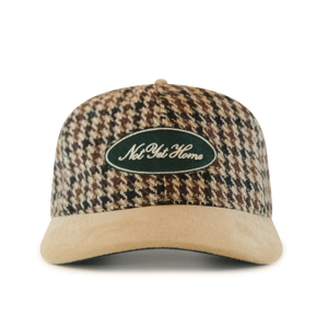 'OVAL LOGO' WOOL HOUNDSTOOTH CAP