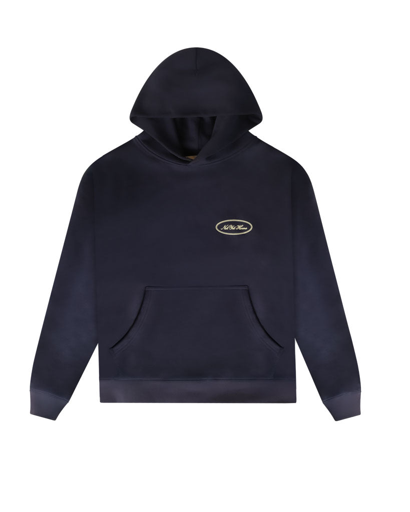 'OVAL LOGO' HOODIE NAVY