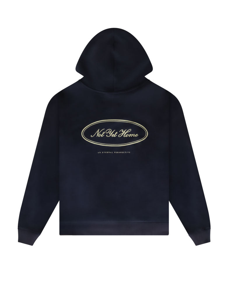 'OVAL LOGO' HOODIE NAVY