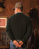 Load image into Gallery viewer, CROSS CABLE KNIT SWEATER GREEN
