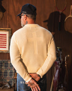 Load image into Gallery viewer, LS CROSS KNIT POLO OFF-WHITE
