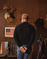 Load image into Gallery viewer, LS CROSS KNIT POLO NAVY
