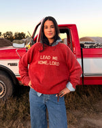Load image into Gallery viewer, LEAD ME HOME, LORD SWEATER - FADED RED
