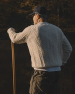 Load image into Gallery viewer, CROSS CABLE KNIT SWEATER OFF-WHITE
