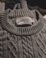 Load image into Gallery viewer, CROSS CABLE KNIT SWEATER GREY

