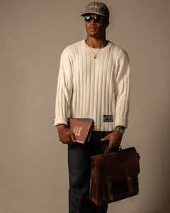 RIBBED SWEATER COG - 'OFF-WHITE & NAVY'