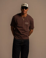 Load image into Gallery viewer, 'OVAL LOGO' TEE - BROWN
