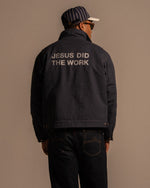 Load image into Gallery viewer, 'JESUS DID THE WORK' JACKET - NAVY

