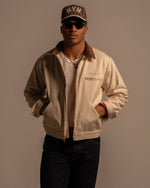Load image into Gallery viewer, 'JESUS DID THE WORK' JACKET - VINTAGE WHITE
