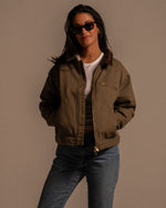 Load image into Gallery viewer, 'JESUS DID THE WORK' JACKET - OLIVE
