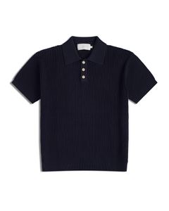 CROSS KNIT POLO NAVY – NOT YET HOME CROSS KNIT POLO NAVY – NOT YET HOME